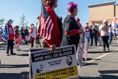 Trump supporters gather for a pro-Republican and pro-Law and Order rally on Staten Island, New York on October 3, 2020.  The rally comes a day after President Trump was hospitalized for COVID-19. (Photo by Gabriele Holtermann/Sipa USA)
