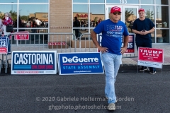 Trump supporters gather for a pro-Republican and pro-Law and Order rally on Staten Island, New York on October 3, 2020.  The rally comes a day after President Trump was hospitalized for COVID-19. (Photo by Gabriele Holtermann/Sipa USA)