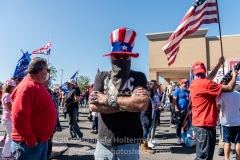 Trump supporters gather for a pro-Republican and pro-Law and Order rally on Staten Island, New York on October 3, 2020.  The rally comes a day after President Trump was hospitalized for COVID-19. (Photo by Gabriele Holtermann/Sipa USA)