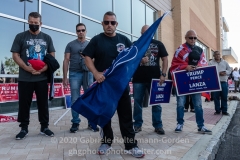 Trump supporters gather for a pro-Republican and pro-Law and Order rally on Staten Island, New York on October 3, 2020.  The rally comes a day after President Trump was hospitalized for COVID-19. (Photo by Gabriele Holtermann/Sipa USA)