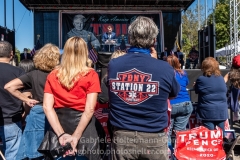 Trump supporters gather for a pro-Republican and pro-Law and Order rally on Staten Island, New York on October 3, 2020.  The rally comes a day after President Trump was hospitalized for COVID-19. (Photo by Gabriele Holtermann/Sipa USA)
