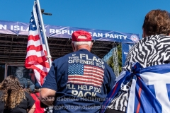 Trump supporters gather for a pro-Republican and pro-Law and Order rally on Staten Island, New York on October 3, 2020.  The rally comes a day after President Trump was hospitalized for COVID-19. (Photo by Gabriele Holtermann/Sipa USA)