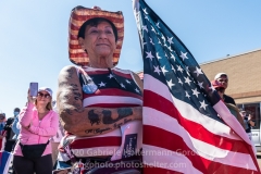 Trump supporters gather for a pro-Republican and pro-Law and Order rally on Staten Island, New York on October 3, 2020.  The rally comes a day after President Trump was hospitalized for COVID-19. (Photo by Gabriele Holtermann/Sipa USA)
