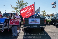 Trump supporters gather for a pro-Republican and pro-Law and Order rally on Staten Island, New York on October 3, 2020.  The rally comes a day after President Trump was hospitalized for COVID-19. (Photo by Gabriele Holtermann/Sipa USA)
