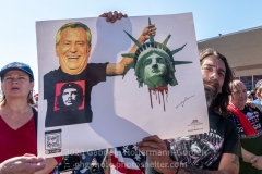 Trump supporters gather for a pro-Republican and pro-Law and Order rally on Staten Island, New York on October 3, 2020.  The rally comes a day after President Trump was hospitalized for COVID-19. (Photo by Gabriele Holtermann/Sipa USA)