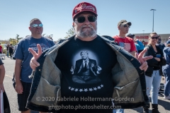 Trump supporters gather for a pro-Republican and pro-Law and Order rally on Staten Island, New York on October 3, 2020.  The rally comes a day after President Trump was hospitalized for COVID-19. (Photo by Gabriele Holtermann/Sipa USA)