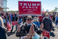 Trump supporters gather for a pro-Republican and pro-Law and Order rally on Staten Island, New York on October 3, 2020.  The rally comes a day after President Trump was hospitalized for COVID-19. (Photo by Gabriele Holtermann/Sipa USA)