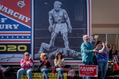 Trump supporters gather for a pro-Republican and pro-Law and Order rally on Staten Island, New York on October 3, 2020.  The rally comes a day after President Trump was hospitalized for COVID-19. (Photo by Gabriele Holtermann/Sipa USA)