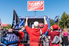 Trump supporters gather for a pro-Republican and pro-Law and Order rally on Staten Island, New York on October 3, 2020.  The rally comes a day after President Trump was hospitalized for COVID-19. (Photo by Gabriele Holtermann/Sipa USA)