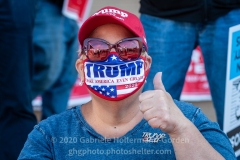 Trump supporters gather for a pro-Republican and pro-Law and Order rally on Staten Island, New York on October 3, 2020.  The rally comes a day after President Trump was hospitalized for COVID-19. (Photo by Gabriele Holtermann/Sipa USA)