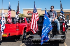 Trump supporters gather for a pro-Republican and pro-Law and Order rally on Staten Island, New York on October 3, 2020.  The rally comes a day after President Trump was hospitalized for COVID-19. (Photo by Gabriele Holtermann/Sipa USA)