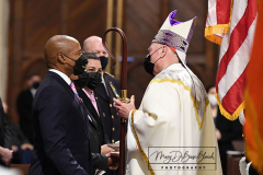 Fifth Anniversary MassDetective Steven McDonaldSt Patrick’s CathedralNew York, NYJanuary 18, 2002For Credit:  Mary DiBiase BlaichOn Tuesday, January 18, 2022, Detective Steven McDonald was remembered with a Mass on the fifth anniversary of his death. Cardinal Dolan presided.  The Mass  was held at St Patrick’s Cathedral in New York, NY.  Attending were his widow, Patti Ann McDonald; son, Lt Conor McDonald and his wife, Katie Sullivan McDonald.  The Mayorof New York, Eric Adams attended along with the NYPD Police Commissioner Keechant Sewell.