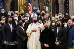 Fifth Anniversary MassDetective Steven McDonaldSt Patrick’s CathedralNew York, NYJanuary 18, 2002For Credit:  Mary DiBiase BlaichOn Tuesday, January 18, 2022, Detective Steven McDonald was remembered with a Mass on the fifth anniversary of his death. Cardinal Dolan presided.  The Mass  was held at St Patrick’s Cathedral in New York, NY.  Attending were his widow, Patti Ann McDonald; son, Lt Conor McDonald and his wife, Katie Sullivan McDonald.  The Mayorof New York, Eric Adams attended along with the NYPD Police Commissioner Keechant Sewell.