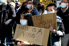 New York - Stop the Hate rally held in Columbus Park in Chinatown neighborhood of 
Manhattan elected officials and residences protest the attacks on Asian people in New York City and around the country. U.S. Senator 
Charles Schumer spoke to the crowd as well as other elected officials.