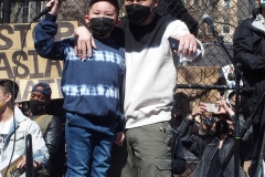 Members and supporters of the Asian-American community attend a "rally against hate" at Columbus Park in New York City on 21 March 2021. Three massage parlors around Atlanta were targeted March 16, 2021, and a 21-year-old suspect was arrested. Robert Aaron Long faces eight counts of murder and one charge of aggravated assault.