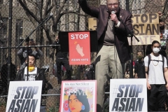 Senator Charles Schumer and members and supporters of the Asian-American community attend a "rally against hate" at Columbus Park in New York City. Three massage parlors around Atlanta were targeted March 16, 2021, and a 21-year-old suspect was arrested. Robert Aaron Long faces eight counts of murder and one charge of aggravated assault.