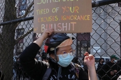 Members and supporters of the Asian-American community attend a "rally against hate" at Columbus Park in New York City. Three massage parlors around Atlanta were targeted March 16, 2021, and a 21-year-old suspect was arrested. Robert Aaron Long faces eight counts of murder and one charge of aggravated assault.
