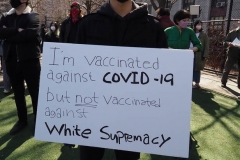 Members and supporters of the Asian-American community attend a "rally against hate" at Columbus Park in New York City. Three massage parlors around Atlanta were targeted March 16, 2021, and a 21-year-old suspect was arrested. Robert Aaron Long faces eight counts of murder and one charge of aggravated assault.