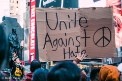 New York-  Stop the Hate Rally and March held in Times Square. speakers and celebrities gathered at the Red steps and then marched down to foley square to meet up with other protestors and continued to march over the Brooklyn Bridge to Cadmen plaza.
Photos: Reiko Yanagi