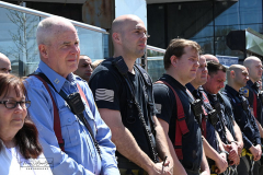 Street Naming
Lilac Court and Forest Avenue
Mariners Harbor
Staten Island, NY
April 22, 2022
Photographs by Mary DiBiase Blaich

The interaction of Lilac Court and Forest Avenue was renamed in a ceremony on Friday, April 22, 2022 for Nicholas M Troianiello, a World War II veteran of the Battle of Iwo Jima who served with the Marines.  Upon returning from service, he joined the FDNY and rose to the rank of Lieutenant, serving in Ladder 15 in Manhattan. He was a Purple Heart recipient.
At the ceremony, many groups gathered to honor Mr Troianiello including The Marine Corps League, the FDNY Retirees Association and current members of the FDNY.  Also in attendance were Congresswoman Nicole Malliotakis; Boro President Vito Fossella;  City Councilwoman Kamillah Hanks and two color guards: Marines 6th Communication Battalion and the FDNY Ceremonial Unit.  The Marine Corps League gave a 21 gun salute, and Frank Montella played Taps.  Carmella Montella needed a box to reach the microphone as she delivered the Invocation.