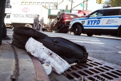 A Honda Accord and a Honda CR-V SUV collided on Amsterdam Avenue and West 113rd Street in Manhattan, causing the SUV to flip over. Witnesses were unsure of the details but say they believe the Honda Accord was going at an excessive speed and the SUV swerved, causing it to flip over. Both drivers were brought to the hospital.