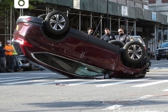 A Honda Accord and a Honda CR-V SUV collided on Amsterdam Avenue and West 113rd Street in Manhattan, causing the SUV to flip over. Witnesses were unsure of the details but say they believe the Honda Accord was going at an excessive speed and the SUV swerved, causing it to flip over. Both drivers were brought to the hospital.