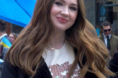 April 9, 2022  New York,  Tartan Day Parade.
Grand Marshal Karen  Gillan is a Scottish actress and filmmaker.For the first time since 2019, the 2022 annual Tartan Day Parade in New York will be hosted in person. 
Grand Marshal Karen  Gillan