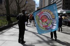 New York-  Taxi Workers alliance workers protest in front of City Hall  asking the Mayor to help curb debt for medallion owners.