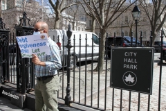 New York-  Taxi Workers alliance workers protest in front of City Hall  asking the Mayor to help curb debt for medallion owners.