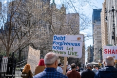 New York-  Taxi Workers alliance workers protest in front of City Hall  asking the Mayor to help curb debt for medallion owners.