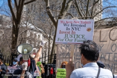 New York-  Taxi Workers alliance workers protest in front of City Hall  asking the Mayor to help curb debt for medallion owners.