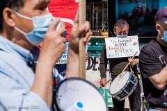 New York-  Taxi Workers alliance workers protest in front of City Hall  asking the Mayor to help curb debt for medallion owners.