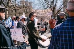 New York-  Taxi Workers alliance workers protest in front of City Hall  asking the Mayor to help curb debt for medallion owners.