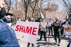 New York-  Taxi Workers alliance workers protest in front of City Hall  asking the Mayor to help curb debt for medallion owners.