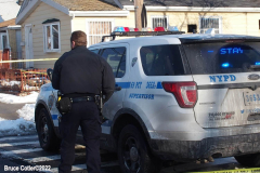 February 1, 2022  New York   
New York City Police officers from the 69th precinct investigate the shooting of a teen who was shot numerous times. He was taken to a area hospital in serious condition.