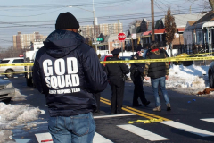February 1, 2022  New York   
New York City Police officers from the 69th precinct investigate the shooting of a teen who was shot numerous times. He was taken to a area hospital in serious condition.