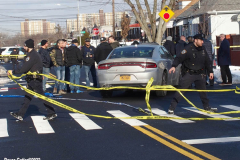 February 1, 2022  New York   
New York City Police officers from the 69th precinct investigate the shooting of a teen who was shot numerous times. He was taken to a area hospital in serious condition.
