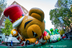 Macy’s Parade Balloon Inflation was held along NYC’s Central Park West on 11/24/21.  Balloons of various colors and sizes were on display to the public This is as an annual event, the night before the Macy’s parade.  Copyright Jon Simon