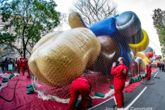 Macy’s Parade Balloon Inflation was held along NYC’s Central Park West on 11/24/21.  Balloons of various colors and sizes were on display to the public This is as an annual event, the night before the Macy’s parade.  Copyright Jon Simon