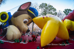 Macy’s Parade Balloon Inflation was held along NYC’s Central Park West on 11/24/21.  Balloons of various colors and sizes were on display to the public This is as an annual event, the night before the Macy’s parade.  Copyright Jon Simon