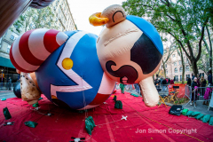 Macy’s Parade Balloon Inflation was held along NYC’s Central Park West on 11/24/21.  Balloons of various colors and sizes were on display to the public This is as an annual event, the night before the Macy’s parade.  Copyright Jon Simon