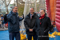 Macy’s Parade Balloon Inflation was held along NYC’s Central Park West on 11/24/21.  Balloons of various colors and sizes were on display to the public This is as an annual event, the night before the Macy’s parade.  Mayor de Blasio attended the event.    Copyright Jon Simon