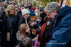 Macy’s Parade Balloon Inflation was held along NYC’s Central Park West on 11/24/21.  Balloons of various colors and sizes were on display to the public This is as an annual event, the night before the Macy’s parade.  Mayor de Blasio attended the event.    Copyright Jon Simon