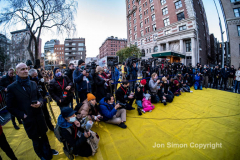 Macy’s Parade Balloon Inflation was held along NYC’s Central Park West on 11/24/21.  Balloons of various colors and sizes were on display to the public This is as an annual event, the night before the Macy’s parade.  Copyright Jon Simon
