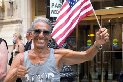 Essential workers are honored during the Hometown Heroes Ticker-tape Parade along the Canyon of Heroes on July 7, 2021 in New York. The parade included a variety of different floats, representing the groups of essential workers who served this city heroically throughout the pandemic.