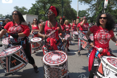 Essential workers are honored during the Hometown Heroes Ticker-tape Parade along the Canyon of Heroes on July 7, 2021 in New York. The parade included a variety of different floats, representing the groups of essential workers who served this city heroically throughout the pandemic.