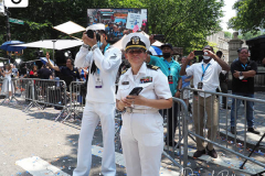 Essential workers are honored during the Hometown Heroes Ticker-tape Parade along the Canyon of Heroes on July 7, 2021 in New York. The parade included a variety of different floats, representing the groups of essential workers who served this city heroically throughout the pandemic.