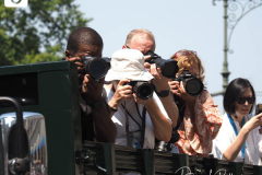 Photographers at the Hometown Heroes Ticker-tape Parade along the Canyon of Heroes on July 7, 2021 in New York. The parade included a variety of different floats, representing the groups of essential workers who served this city heroically throughout the pandemic.