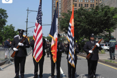 Essential workers are honored during the Hometown Heroes Ticker-tape Parade along the Canyon of Heroes on July 7, 2021 in New York. The parade included a variety of different floats, representing the groups of essential workers who served this city heroically throughout the pandemic.