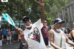 Essential workers are honored during the Hometown Heroes Ticker-tape Parade along the Canyon of Heroes on July 7, 2021 in New York. The parade included a variety of different floats, representing the groups of essential workers who served this city heroically throughout the pandemic.